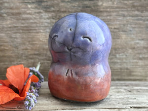 Quiet sunset Jizo hugs guardian statue | Shinto kamidana shrine friend