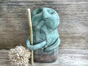 Warrior spirit earth guardian raku sculpture | Shinto shrine statue, shamanism statue