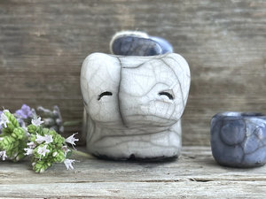 Moon bear guardian spirit raku statue | Shinto kamidana shrine sculpture, shamanism