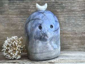 Winter morning moon nature spirit kodama guardian sculpture | Shinto, shamanism