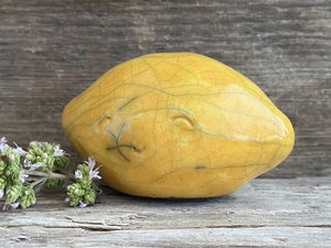 RESERVED: Golden lemon nature spirit sculpture | Shinto statue, shamanism totem