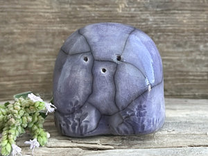 Nature spirit friend (indigo-violet) | Shinto talisman sculpture, shamanism guardian statue