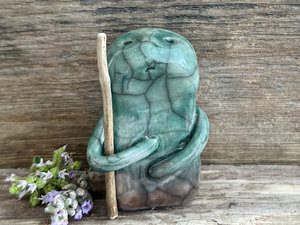 Warrior spirit earth guardian raku sculpture | Shinto shrine statue, shamanism statue