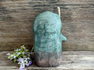 Warrior spirit earth guardian raku sculpture | Shinto shrine statue, shamanism statue