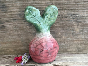 Happy radish spirit nature guardian statue | Shinto sculpture, shamanism totem