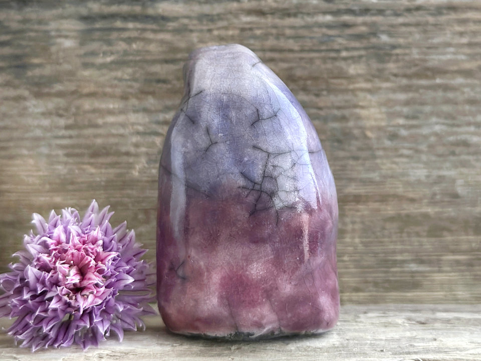Sleepy evening gnome spirit raku guardian sculpture | Shinto shamanism statue