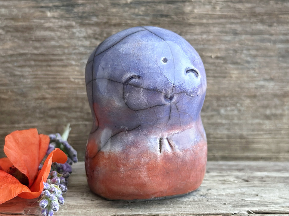 Quiet sunset Jizo hugs guardian statue | Shinto kamidana shrine friend