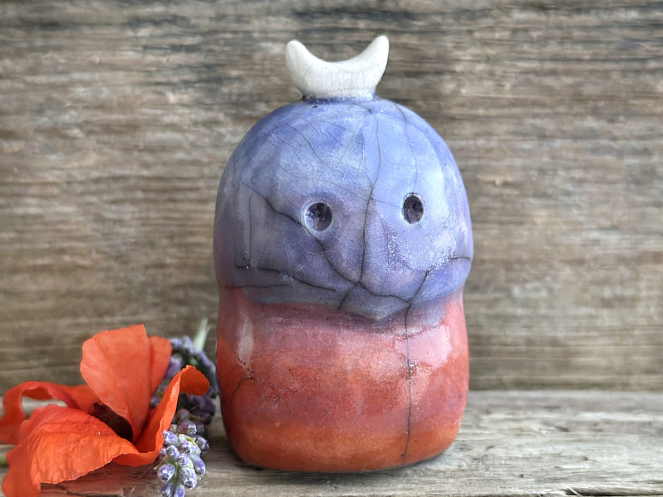 Sunrise moon nature spirit kodama guardian sculpture | Shinto, shamanism