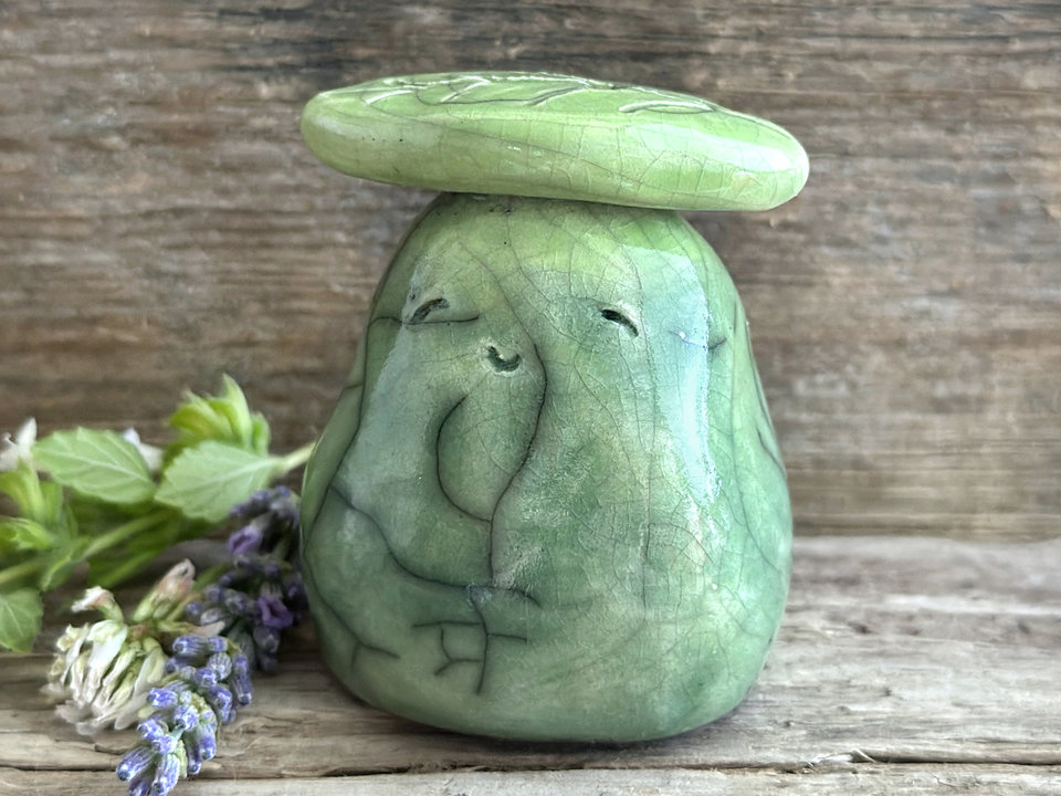 Nature spirit a bit like a pear | Shinto shamanism earth spirit kami sculpture