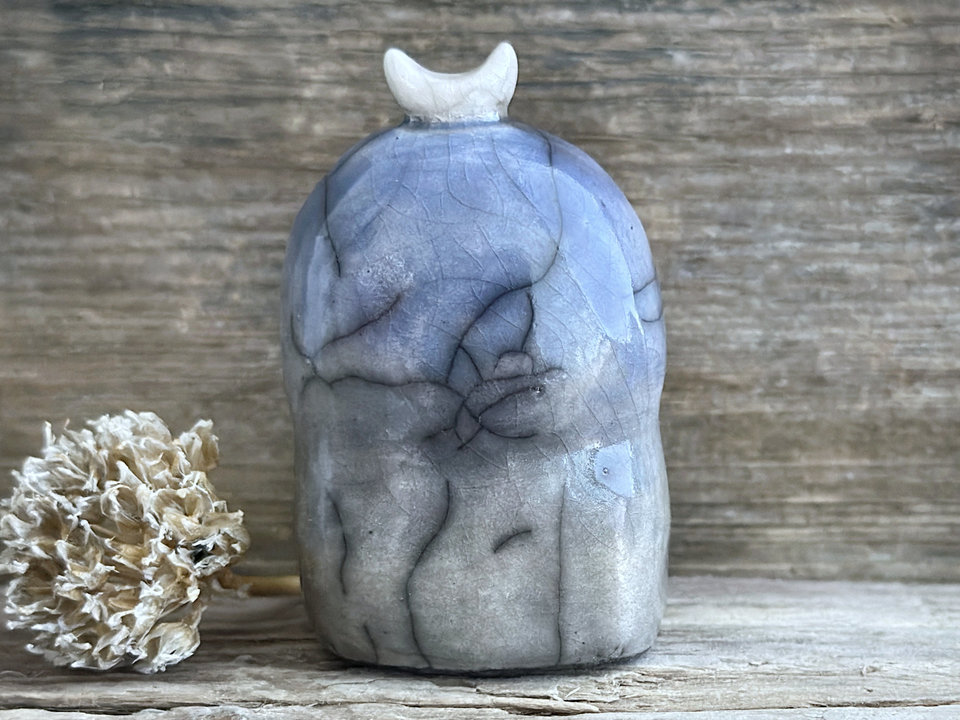 Winter morning moon nature spirit kodama guardian sculpture | Shinto, shamanism