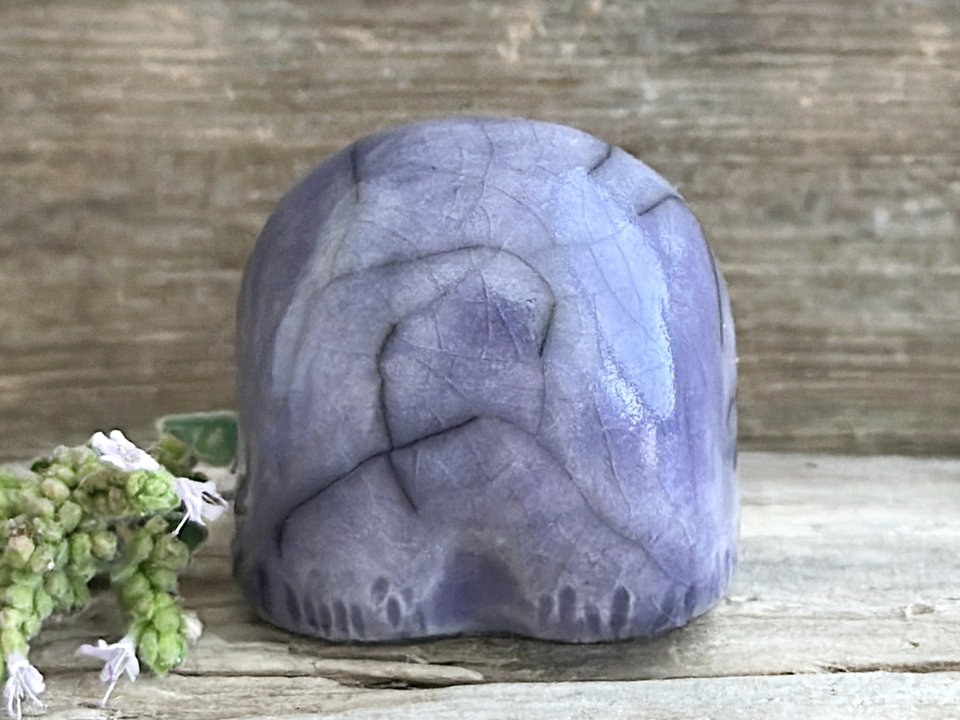 Nature spirit friend (indigo-violet) | Shinto talisman sculpture, shamanism guardian statue