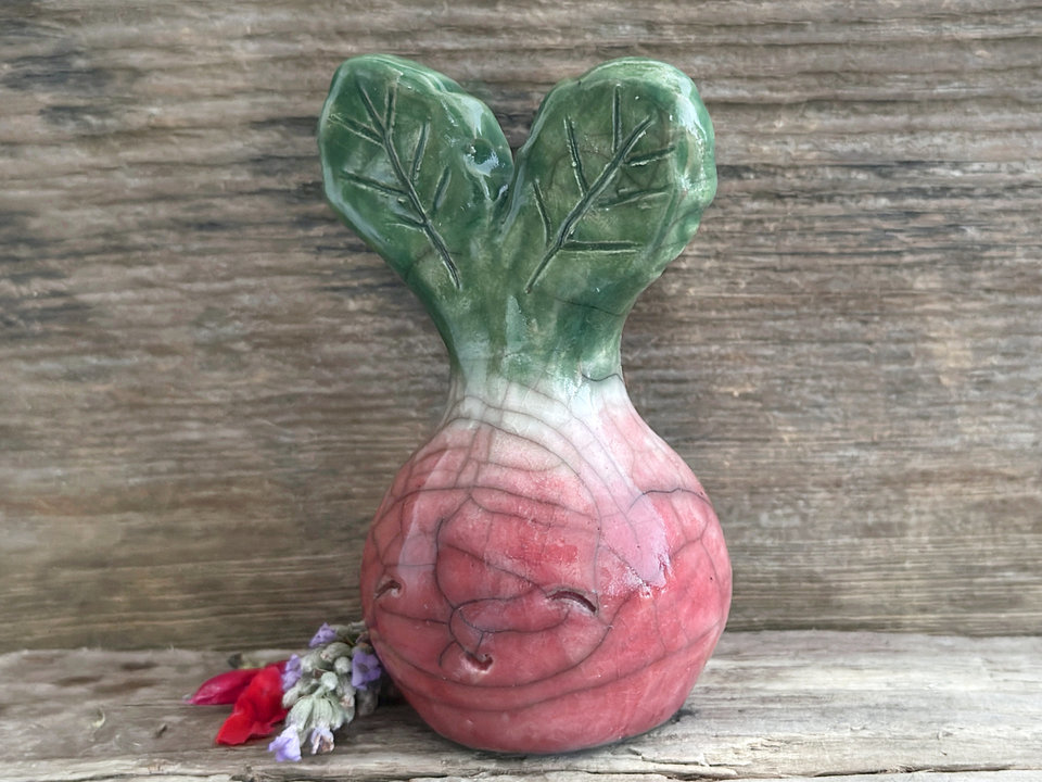 Happy radish spirit nature guardian statue | Shinto sculpture, shamanism totem