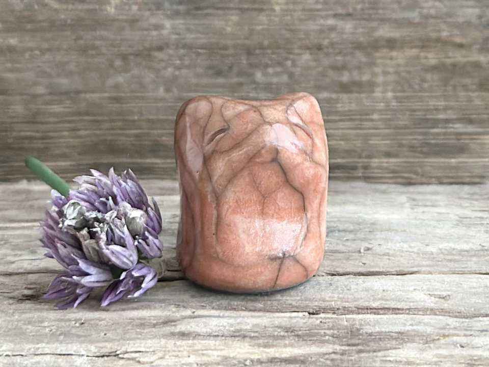 Pocket fox kitsune kami raku statue | Shinto Inari kamidana, shamanism sculpture