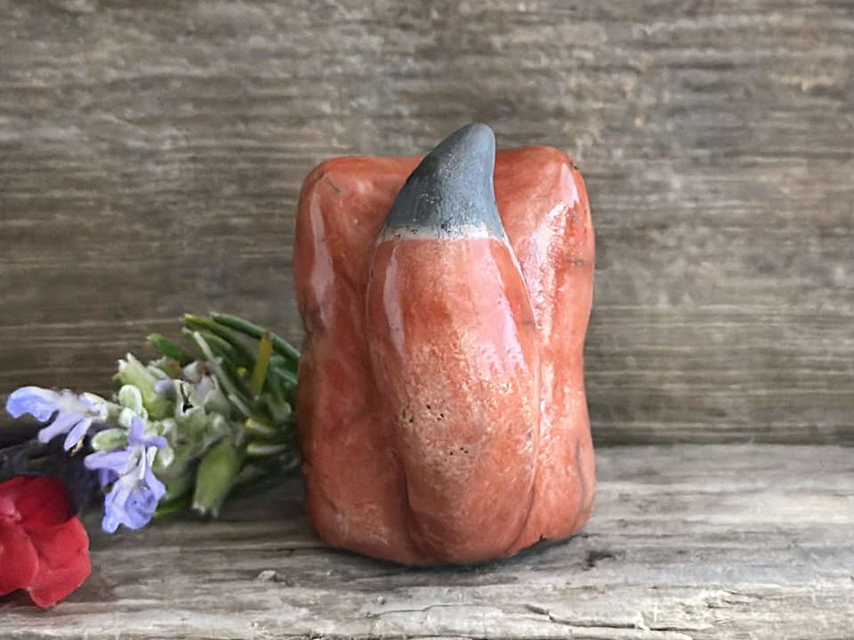 Autumn kitsune fox kami raku statue | Shinto Inari kamidana, shamanism sculpture