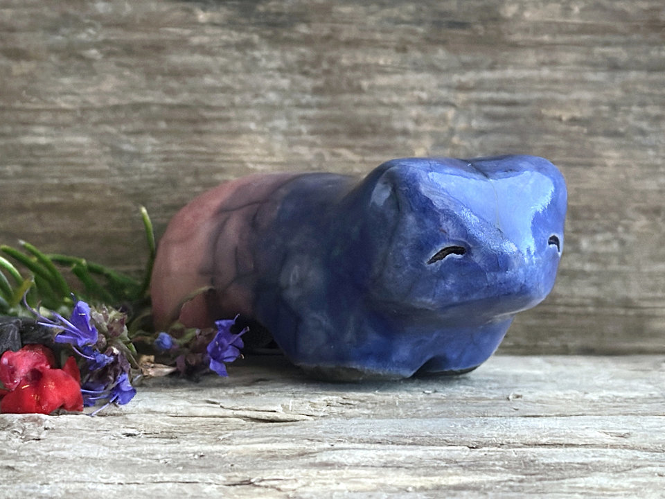Twilight bear guardian spirit sculpture | Shinto shrine, shamanism totem