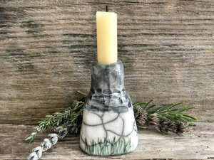 Lavender cottage sculpture, candlestick spirit & fairie house | cosy decor