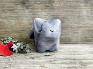Sleepy cat kami sculpture | cute guardian for Shinto, shamanism totem