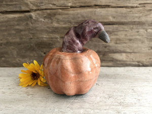 Pumpkin spirit creature autumn sculpture | Halloween, Samhain decoration