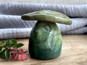 Gentle spring leaf spirit sculpture | Shinto shamanism earth guardian kami statue