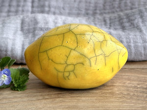 Golden lemon nature spirit sculpture | Shinto statue, shamanism totem