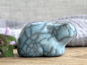 Rain bear guardian nature spirit raku statue | Shinto shamanism sculpture