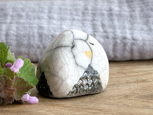 Sleepy owl nature spirit raku sculpture | shamanism totem, Shinto kamidana shrine
