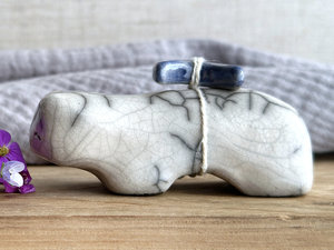 Moon bear guardian spirit raku statue | Shinto kamidana shrine sculpture, shamanism