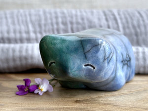 Earth bear guardian nature spirit raku statue | Shinto shamanism sculpture