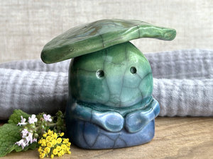 Nature leaf water guardian statue | Shinto shamanism earth spirit kami sculpture