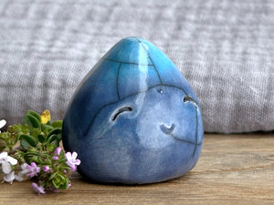 Happy raindrop water spirit elemental sculpture | Shinto shrine, shamanism folk art statue