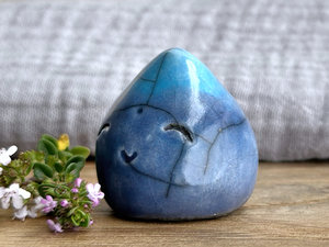 Happy raindrop water spirit elemental sculpture | Shinto shrine, shamanism folk art statue