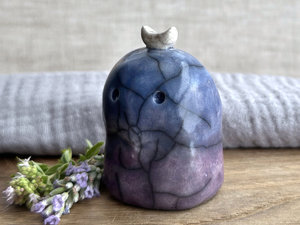 Nighttime moon nature spirit kodama guardian sculpture | Shinto, shamanism