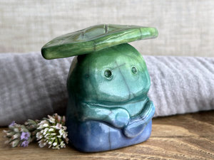 Earth balance nature guardian statue | Shinto shamanism leaf spirit kami sculpture