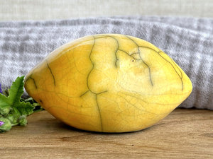 Happy lemon nature spirit sculpture | Shinto statue, shamanism totem