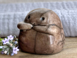Autumn kodama nature & tree spirit kami sculpture | Shinto guardian, shamanism totem statue