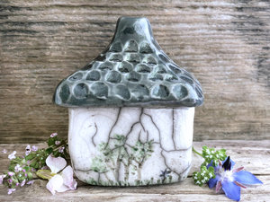 Garden cottage, ceramic spirit & fairie house for shrine, altar