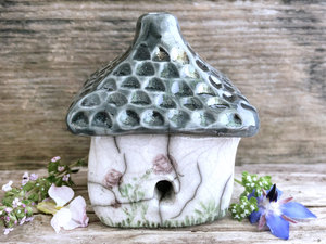 Garden cottage, ceramic spirit & fairie house for shrine, altar
