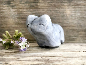 Cloud bear guardian nature spirit raku statue | Shinto shamanism sculpture