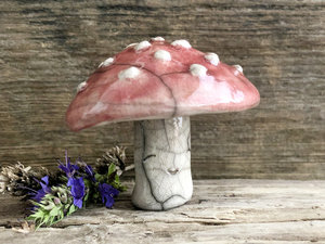 Fly agaric mushroom spirit sculpture | autumn, fall, toadstool Halloween decoration