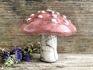 Fly agaric mushroom spirit sculpture | autumn, fall, toadstool Halloween decoration