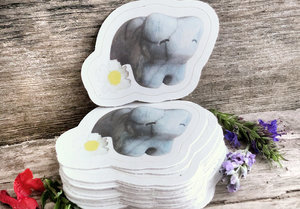 Cloud bear kami guardian nature spirit sticker | recycled paper, plastic free