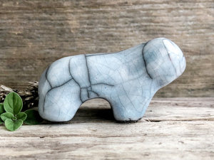 Winter bear guardian nature spirit sculpture | Shinto shrine, shamanism totem statue