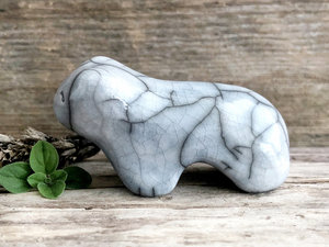 Winter bear guardian nature spirit sculpture | Shinto shrine, shamanism totem statue