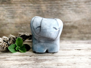 Winter bear guardian nature spirit sculpture | Shinto shrine, shamanism totem statue