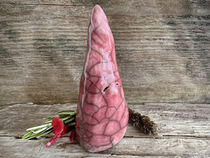 Winter solstice, Christmas, yule gnome spirit raku sculpture (red)