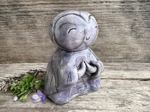 Kind and gentle Jizo calm sculpture | Shinto kamidana shrine statue