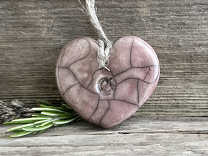 Nature spirit heart raku ornament decoration | happy friend sculpture
