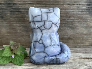 Gentle kitsune moon fox kami nature spirit raku statue | Shinto Inari, shamanism