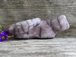 Quiet resting kitsune fox kami nature spirit sculpture | Shinto Inari, shamanism statue