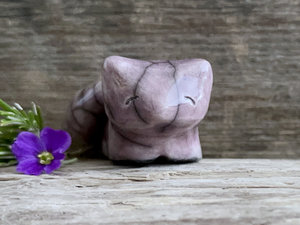 Quiet resting kitsune fox kami nature spirit sculpture | Shinto Inari, shamanism statue